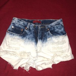 high waisted ombre Signature8 jean shorts